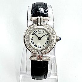 CARTIER VERMEIL COLISÈE 24mm Silver 0.61TCW Diamond Watch