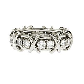 Tiffany & Co. Schlumberger Platinum Diamond Ring Size 5.5