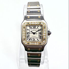 CARTIER SANTOS GALBEE Date 24mm Automatic 2 Tone 0.69TCW Diamond Watch