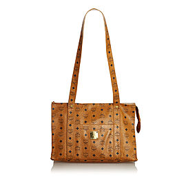 MCM Visetos Leather Tote Bag