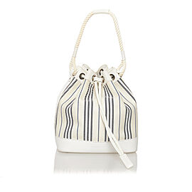 Burberry Stripes Canvas Bucket Bag