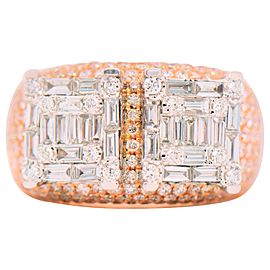 2.53 Carat Baguette Diamonds Ring in 18 Karat Two-Tone Gold