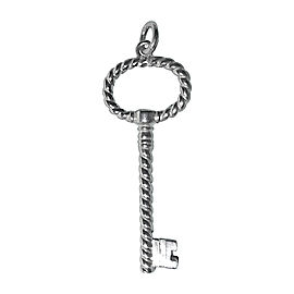 Tiffany & Co. Sterling Silver Twist Oval Key Pendant Charm