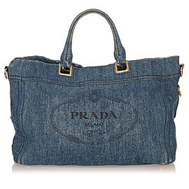 Prada Canapa Denim Satchel