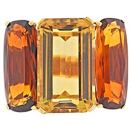 1950s Citrine Gold Large Cocktail Ring