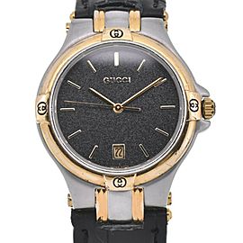 GUCCI 9040M Stainless Steel Gold Plated Quartz Watch LXGJHW-674