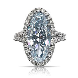 7 OVAL CUT FANCY GRAYISH BLUE DIAMOND ENGAGEMENT RING PLATINUM GIA CERTIFIED 5 CT FGB VS1 BY MIKE NEKTA