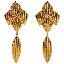 Lalaounis Greece Gold Drop Earrings