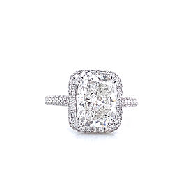 3 Carat Cushion Cut Lab Grown Diamond Engagement Ring Halo IGI Certified