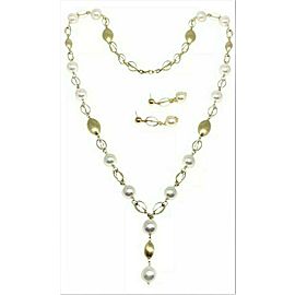 Akoya Pearl Necklace Earrings Set 9.8 mm 25.5" 14k Gold Certified $9,500