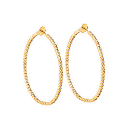 18K Yellow Gold Handset White Diamonds Jara Earrings