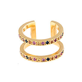 18K Yellow Gold Multicolored Sapphires Korali Ring