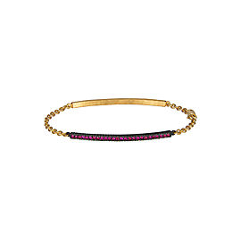 Yossi Harari Jewelry 18k Gold Ruby Lilah ID Bracelet