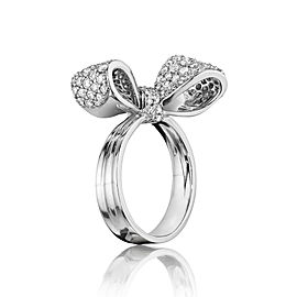 18K Gold Small Bow Diamond Ring