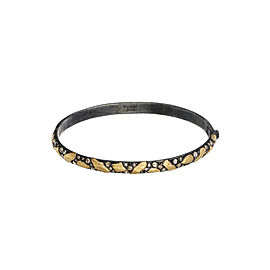 Yossi Harari Jewelry Jane 24k Gold & Oxidized Gilver Diamond Libra Bangle