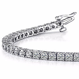 Heritage Gem Studio 2.75 Carat Total Round Diamond Tennis Bracelet in 14 Karat White Gold