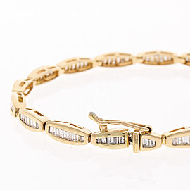 3.30 Carat Total Baguette Diamond Bracelet in 14 Karat Yellow Gold