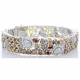 25.66 Carat Total Fancy Brown Diamonds Bracelet in 18 Karat White Gold