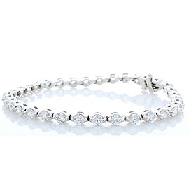 Heritage Gem Studio 3.85 Carat Total Diamond Tennis Bracelet in 14 Karat White Gold