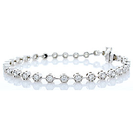 2.23 Carat Total Diamond Tennis Bracelet in 14 Karat White Gold