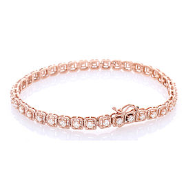 3.50 Carat Total Diamond Bracelet in 14 Karat Rose Gold