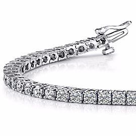 Heritage Gem Studio 2.20 Carat Total Round Diamond 4 Prong Tennis Bracelet in 14 Karat White Gold