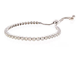 2.01 Carat Total Diamond Adjustable Bracelet in 18 Karat White Gold