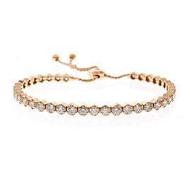 3.40 Carat Total Diamond Adjustable Bracelet in 18 Karat Rose Gold