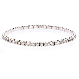 2.01 Carat Total Diamond Stretchable Bracelet in 18 Karat White Gold