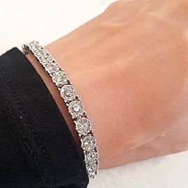 6.30 Carat Total Diamond Bracelet in 14 Karat White Gold