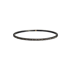 Yossi Harari Jewelry Oxidized Gilver Diamond Lilah Bangle