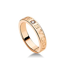 Bvlgari Bulgari 18K Rose Gold and Diamond Band Ring AN854185