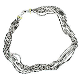 David Yurman Sterling Silver & 18K Yellow Gold Multi-Strand Chain Necklace