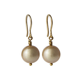 Yossi Harari Jewelry 24k Gold South Sea Cultured Pearl Drop Roxanne Earrings