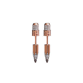 Tzuri 18k Rose Gold and Diamond Gap Earrings