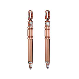 Tzuri 18k Rose Gold and Diamond Large Vertical Earrings