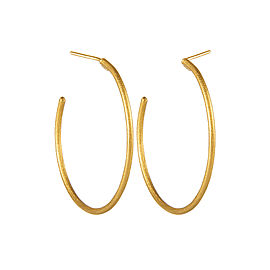 Yossi Harari Jewelry 24k Gold Medium Jane Hoop Earrings