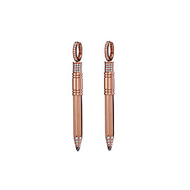 Tzuri 18k Rose Gold and Diamond Medium Vertical Earrings