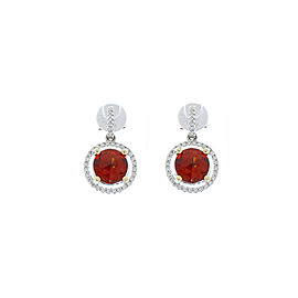 Heritage Gem Studio 3.56 Carat Total Spessartite Garnet and Diamond Drop Earring