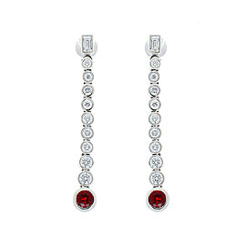 Heritage Gem Studio 1.77 Carat Total Orange Sapphire and Diamond Bezel Set Dangle Earrings