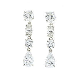 Heritage Gem Studio 3.69 Carat Total Marquise and Round Diamond Dangle Earring