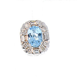 2.03 Carat Total Blue Topaz and Diamond Earrings in 14 Karat White Gold