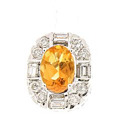 1.54 Carat Total Cushion Cut Citrine and Diamond Earrings in 14 Karat White Gold