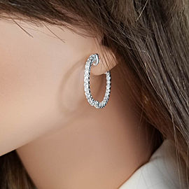 Earring 14KW, Dia 2.20CTW IN & OUT HOOPS 54stn