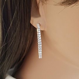 2.45 Carat Total Diamond in and Out Hoop Earrings in 14 Karat Rose Gold