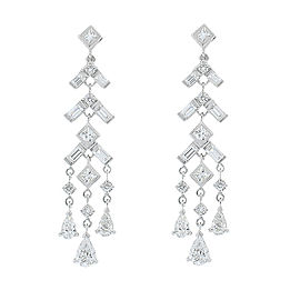 Heritage Gem Studio 3.24 Carat Total Round, Baguette, Princess Cut and Pear Shape Diamond Earrings