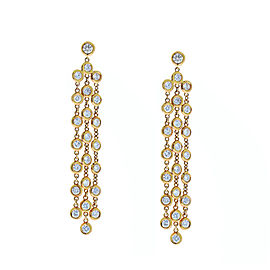 2.27 Carat Total Bezel Set Diamond Chandelier Earrings in 14 Karat Rose Gold