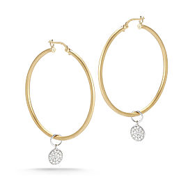 Yellow Gold Satin-finish 40mm Hoop Earrings