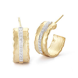 I.Reiss 14K Yellow Gold 0.12 Diamond Earrings