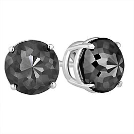 14K White Gold Luv Eclipse 1ct Patented Cut Treated Black Diamond Earrings